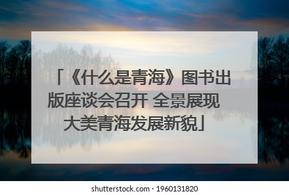 《什么是青海》图书出版座谈会召开 全景展现大美青海发展新貌