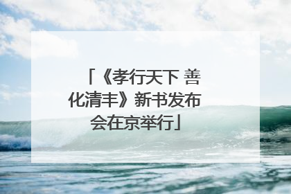 《孝行天下 善化清丰》新书发布会在京举行