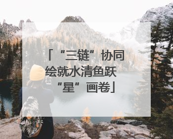 “三链”协同 绘就水清鱼跃“星”画卷
