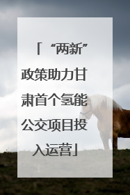 “两新”政策助力甘肃首个氢能公交项目投入运营