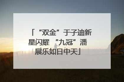 “双金”于子迪新星闪耀 “九冠”潘展乐如日中天