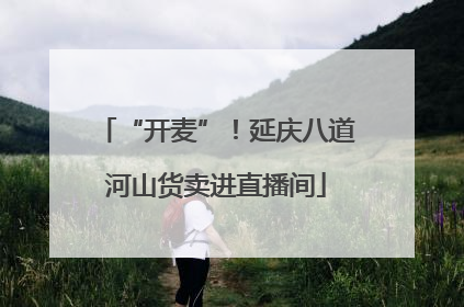 “开麦”！延庆八道河山货卖进直播间
