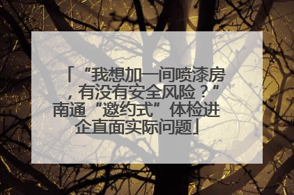 “我想加一间喷漆房，有没有安全风险？”南通“邀约式”体检进企直面实际问题