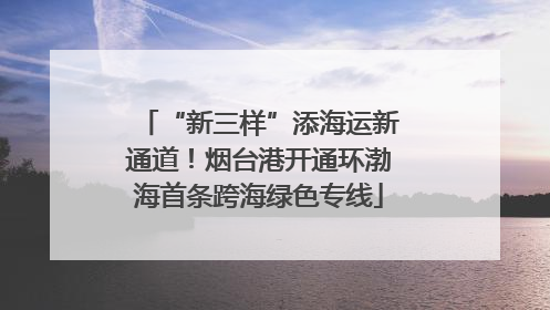 “新三样”添海运新通道！烟台港开通环渤海首条跨海绿色专线
