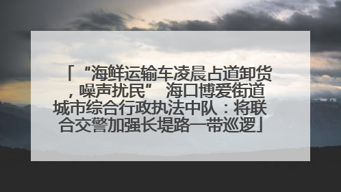 “海鲜运输车凌晨占道卸货，噪声扰民” 海口博爱街道城市综合行政执法中队：将联合交警加强长堤路一带巡逻