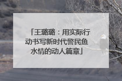 王璐璐：用实际行动书写新时代警民鱼水情的动人篇章