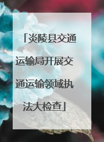 炎陵县交通运输局开展交通运输领域执法大检查