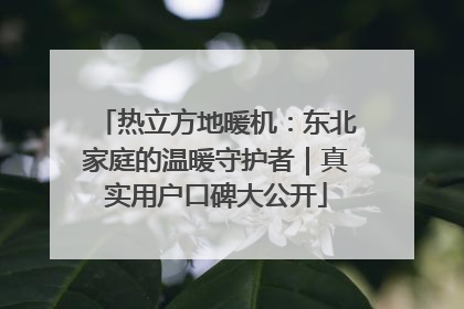热立方地暖机：东北家庭的温暖守护者｜真实用户口碑大公开