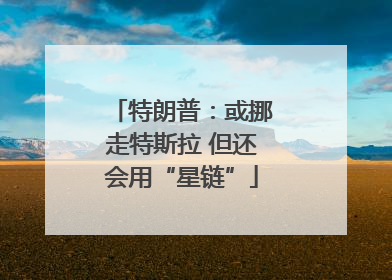 特朗普：或挪走特斯拉 但还会用“星链”