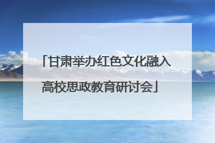 甘肃举办红色文化融入高校思政教育研讨会