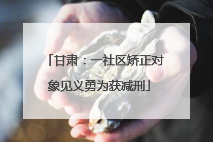 甘肃：一社区矫正对象见义勇为获减刑