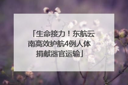 生命接力！东航云南高效护航4例人体捐献器官运输