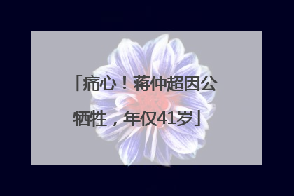 痛心！蒋仲超因公牺牲，年仅41岁