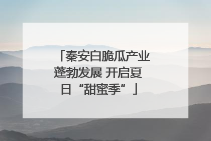 秦安白脆瓜产业蓬勃发展 开启夏日“甜蜜季”