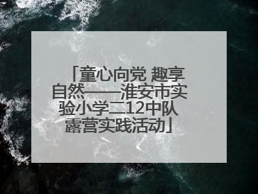 童心向党 趣享自然——淮安市实验小学二12中队露营实践活动