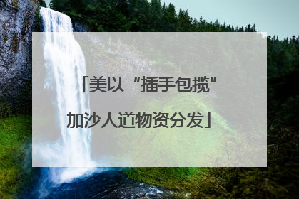 美以“插手包揽”加沙人道物资分发