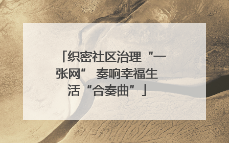 织密社区治理“一张网” 奏响幸福生活“合奏曲”