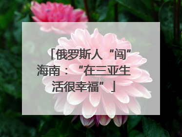 俄罗斯人“闯”海南：“在三亚生活很幸福”