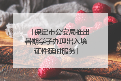 保定市公安局推出暑期学子办理出入境证件延时服务