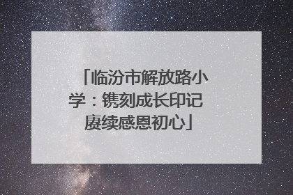 临汾市解放路小学：镌刻成长印记 赓续感恩初心