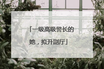 一级高级警长的她，拟升副厅