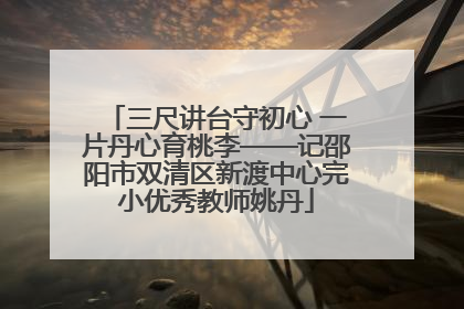 三尺讲台守初心 一片丹心育桃李——记邵阳市双清区新渡中心完小优秀教师姚丹