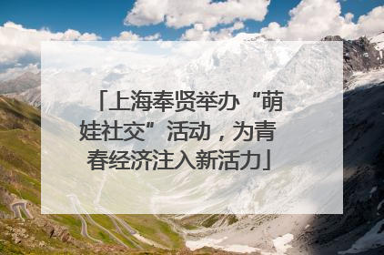 上海奉贤举办“萌娃社交”活动，为青春经济注入新活力