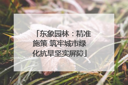 东象园林：精准施策 筑牢城市绿化抗旱坚实屏障