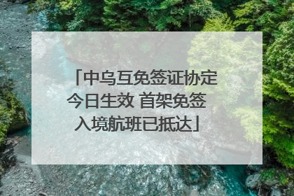 中乌互免签证协定今日生效 首架免签入境航班已抵达