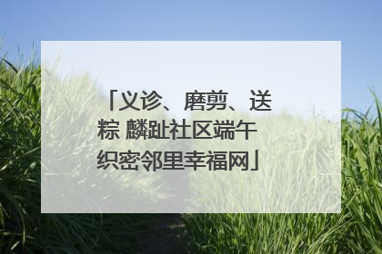 义诊、磨剪、送粽 麟趾社区端午织密邻里幸福网