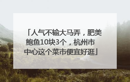 人气不输大马弄，肥美鲍鱼10块3个，杭州市中心这个菜市便宜好逛