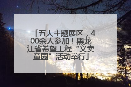 五大主题展区，400余人参加！黑龙江省希望工程“义卖童园”活动举行