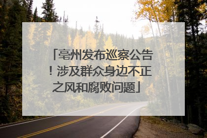 亳州发布巡察公告！涉及群众身边不正之风和腐败问题