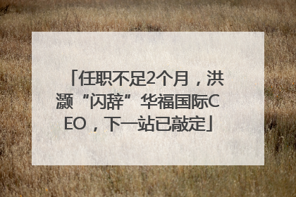 任职不足2个月，洪灏“闪辞”华福国际CEO，下一站已敲定