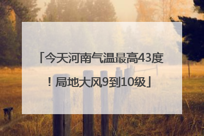 今天河南气温最高43度！局地大风9到10级