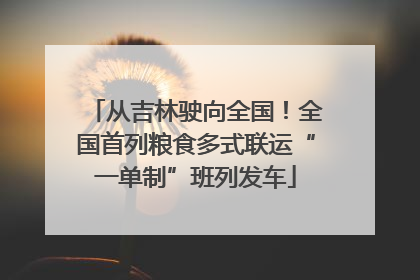 从吉林驶向全国！全国首列粮食多式联运“一单制”班列发车