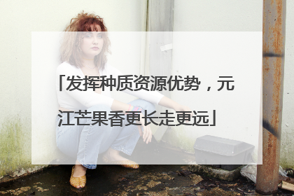 发挥种质资源优势，元江芒果香更长走更远