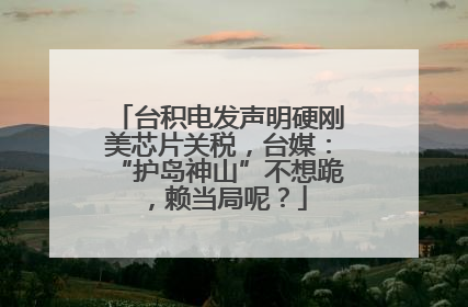 台积电发声明硬刚美芯片关税，台媒：“护岛神山”不想跪，赖当局呢？