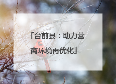 台前县：助力营商环境再优化