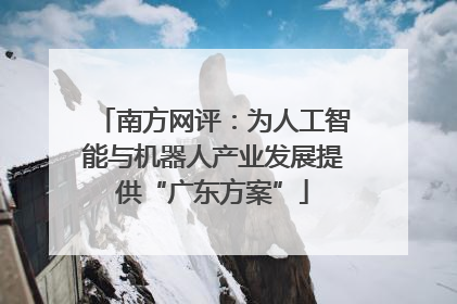 南方网评：为人工智能与机器人产业发展提供“广东方案”