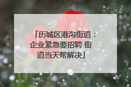 历城区港沟街道：企业紧急要招聘 街道当天帮解决