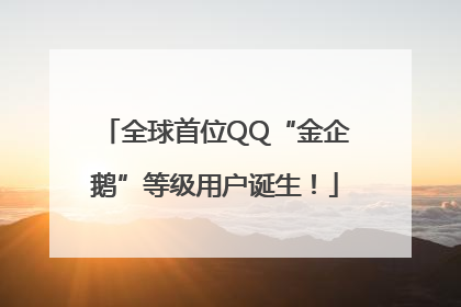 全球首位QQ“金企鹅”等级用户诞生！