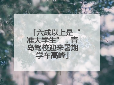 六成以上是“准大学生”，青岛驾校迎来暑期学车高峰