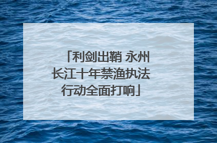 利剑出鞘 永州长江十年禁渔执法行动全面打响