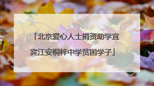 北京爱心人士捐资助学宜宾江安桐梓中学贫困学子