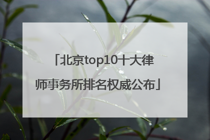 北京top10十大律师事务所排名权威公布