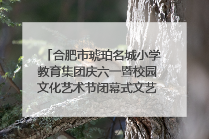 合肥市琥珀名城小学教育集团庆六一暨校园文化艺术节闭幕式文艺汇演圆满举行