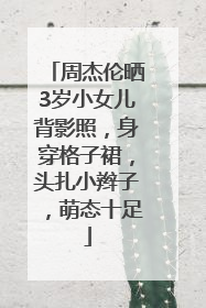 周杰伦晒3岁小女儿背影照，身穿格子裙，头扎小辫子，萌态十足