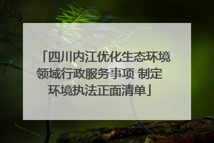四川内江优化生态环境领域行政服务事项 制定环境执法正面清单