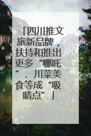 四川推文旅新品牌，扶持和推出更多“哪吒”、川菜美食等成“吸睛点”